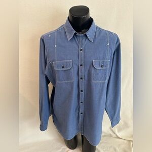 Polo Ralph Lauren Double RL Shirt Men’s XL Denim Long Sleeve Cotton Shirt